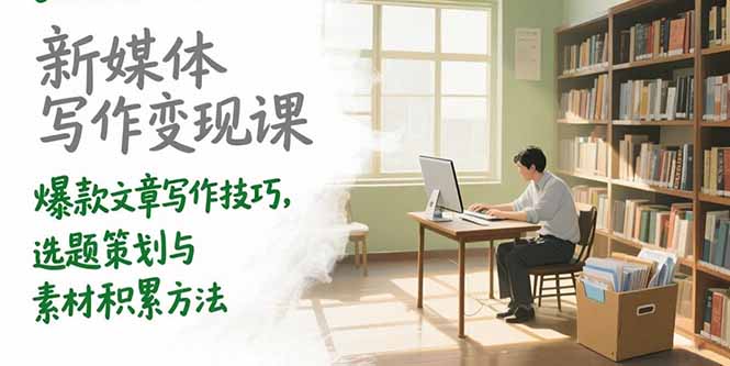 （15345期）新媒体写作变现课，爆款文章写作技巧，选题策划与素材积累方法-资源鲟