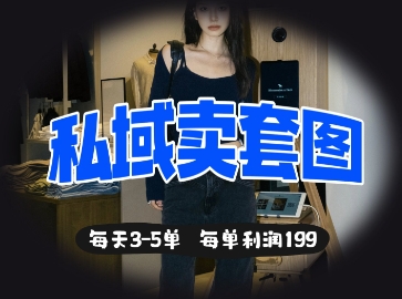 私域卖套图每天3-5单，每单利润99-资源鲟
