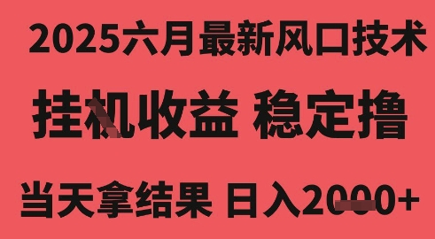 2025六月最新风口技术，无人挂G撸礼物，长期稳定 一个小时收益2k+，小白当天拿结果【揭秘】-资源鲟