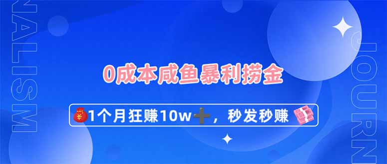 （14257期）0成本闲鱼暴利捞金，1个月狂赚10W+，秒发秒赚新玩法-资源鲟
