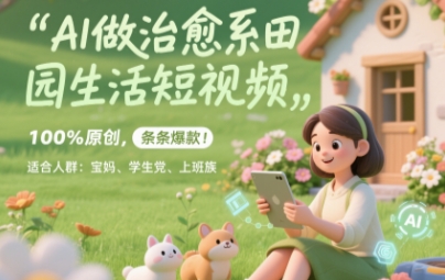 AI做治愈系田园生活短视频，100%原创，条条爆款，无脑矩阵， 适合小白-资源鲟
