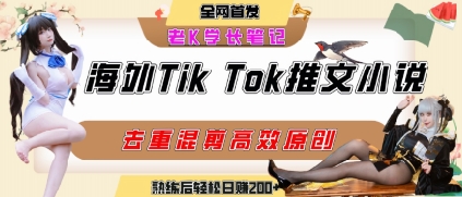 海外tiktok小说推文暴力项目，高停留率，高转化率，上手后一天搞顿饭钱不是问题-资源鲟