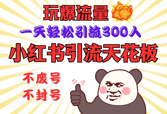 小红书引流天花板，玩爆流量，一天轻松引流300人，安全操作-资源鲟