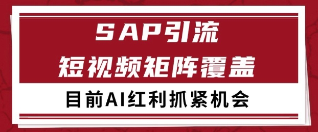 小红书某音sap赛道引流获客 自热矩阵日引200+【揭秘】-资源鲟