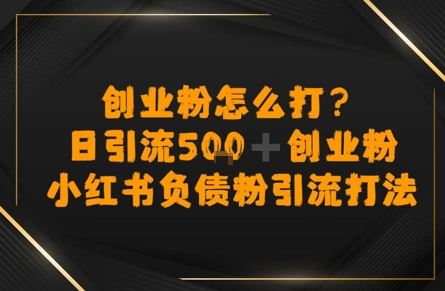 创业粉怎么打？小红书负债粉引流打粉，日引流500+精准创业粉-资源鲟