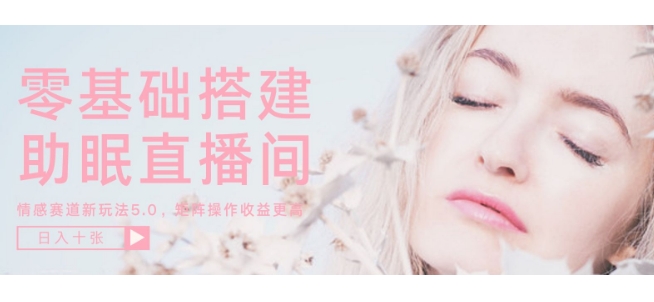 零基础手把手教你搭建助眠直播间，月入过W，可矩阵操作放大收益-资源鲟