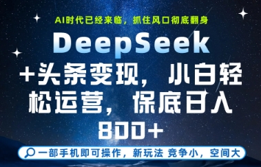DeepSeek+头条变现，保姆级教学，小白轻松上手，日入8张+【揭秘】-资源鲟