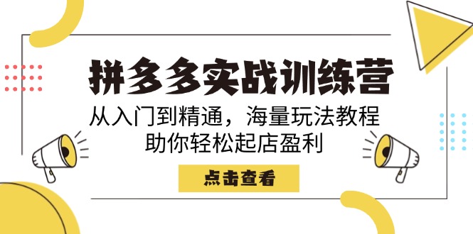 （14392期）拼多多实战训练营，从入门到精通，海量玩法教程，助你轻松起店盈利-资源鲟