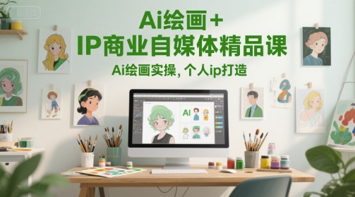 Ai绘画+IP商业自媒体精品课，Ai绘画实操，个人ip打造-资源鲟