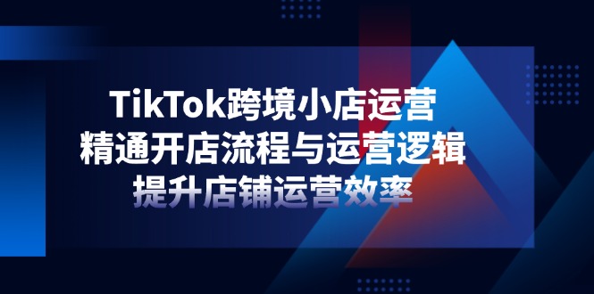 （14369期）TikTok跨境小店运营，精通开店流程与运营逻辑，提升店铺运营效率-资源鲟