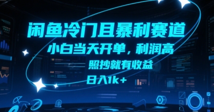 闲鱼冷门且暴利赛道，小白当天开单，利润高，照抄就有收益，日入1k+【揭秘】-资源鲟