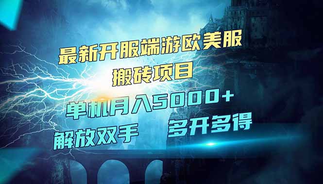 （14516期）全网热门游戏欧美服端游搬砖，最新开服，项目红利期，单机月入5000+-资源鲟