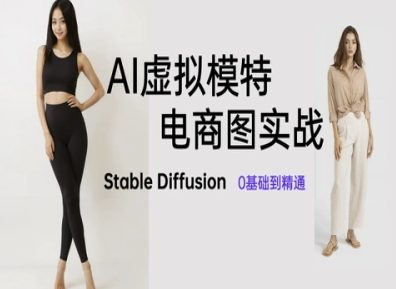 AI虚拟模特电商图实战，AI绘画Stable Diffusion 0基础到精通-资源鲟