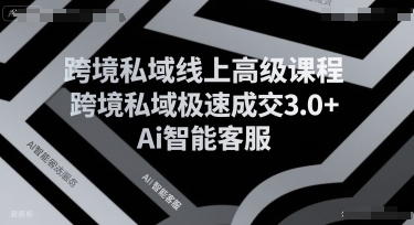 跨境私域线上高级课程，跨境私域极速成交3.0+Ai智能客服-资源鲟