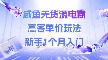 咸鱼无货源电商，高客单价玩法，新手1个月入门-资源鲟