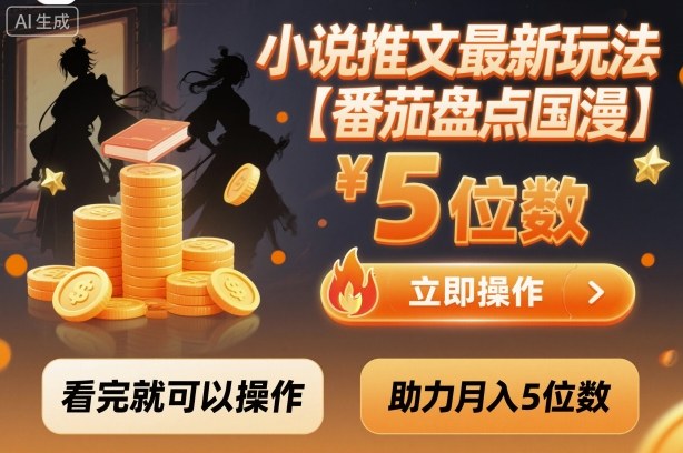 小说推文最新玩法，助力月入5位数【番茄盘点国漫】玩法，看完就可以操作-资源鲟