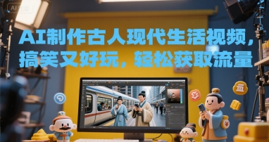AI制作古人现代生活视频，搞笑又好玩，轻松获取流量-资源鲟