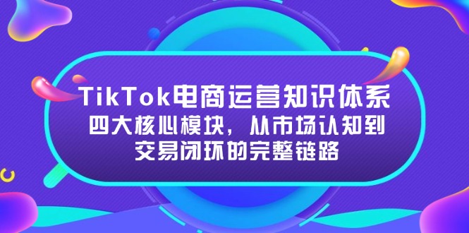 （15065期）TikTok电商运营知识体系：四大核心模块，从市场认知到交易闭环的完整链路-资源鲟