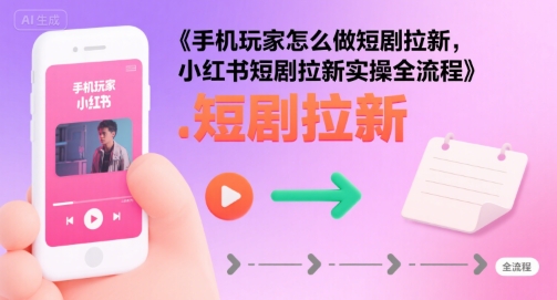 手机玩家怎么做短剧拉新，小红书短剧拉新实操全流程-资源鲟