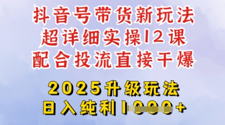 2025全新升级抖音带货玩法，一天纯利四位数，从剪辑到选品再到发布投流，超详细玩法揭秘-资源鲟