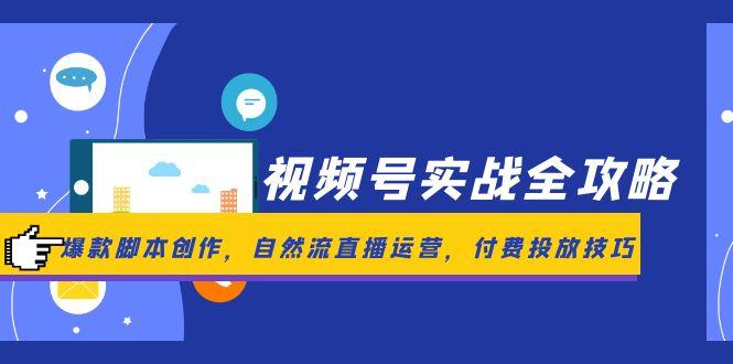 （14925期）视频号实战全攻略，爆款脚本创作，自然流直播运营，付费投放技巧-资源鲟