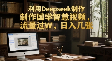利用Deepseek制作国学智慧视频，流量过W，日入几张-资源鲟