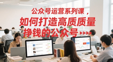 公众号运营系列课，如何打造高质量挣钱的公众号-资源鲟