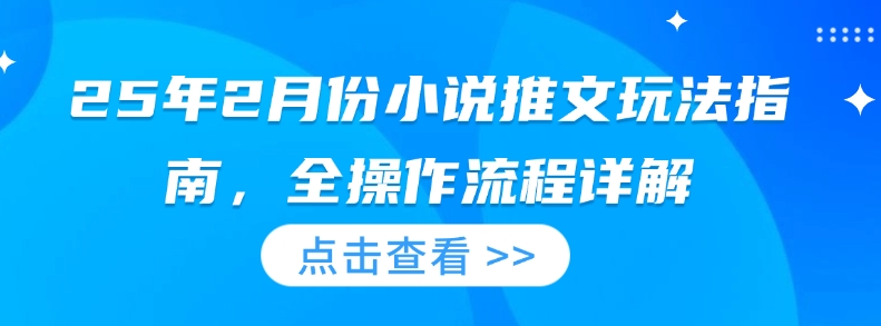 25年2月份小说推文玩法指南，全操作流程详解-资源鲟