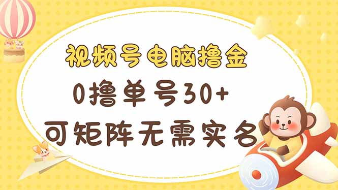 （14220期）视频号电脑撸金 0撸单号30+ 可矩阵 无需实名多号多得-资源鲟