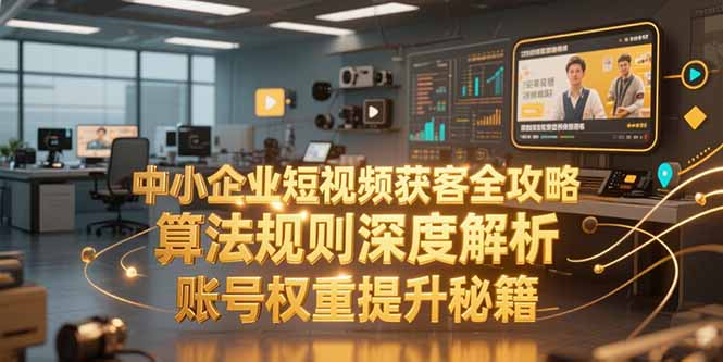 （15326期）中小企业短视频获客全攻略，算法规则深度解析，账号权重提升秘籍-资源鲟