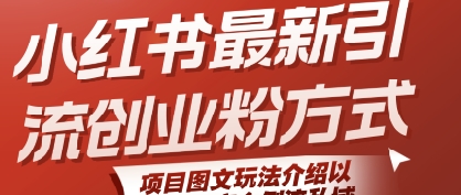 小红书最新引流创业粉方式，项目图文玩法介绍以及如何安全倒流私域-资源鲟