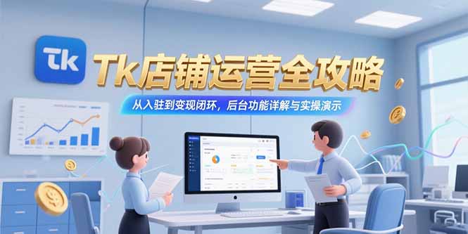 （15345期）Tk店铺运营全攻略，从入驻到变现闭环，后台功能详解与实操演示-资源鲟