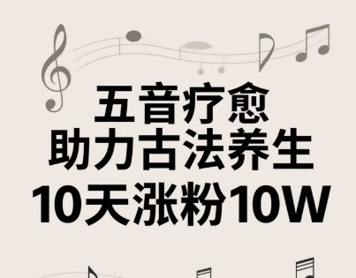 古法五音养生教程，五音疗愈的视频的制作方法，2-4小时就能学会，作者10天涨粉10W-资源鲟