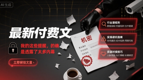 最新付费文：我的这些提醒，的确是透露了太多内幕-资源鲟