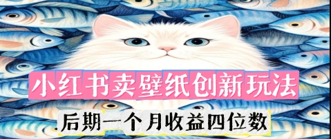 小红书卖壁纸创新玩法，后期一个月收益四位数-资源鲟