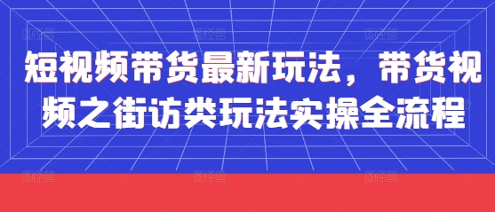 短视频带货最新玩法，带货视频之街访类玩法实操全流程-资源鲟