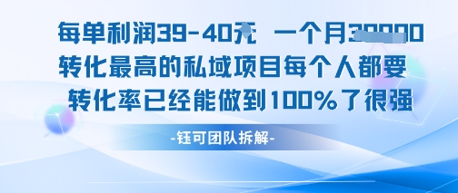 每单利润40一个月7k+转化最高的私域项目，每个人都要的产品转化率已经能做到100%-资源鲟