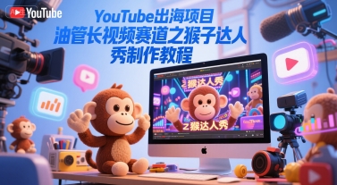 YouTube出海项目，油管长视频赛道之猴子达人秀制作教程-资源鲟