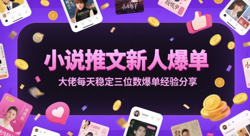小说推文新人爆单大佬每天稳定三位数爆单经验分享-资源鲟