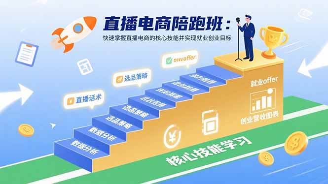 （15900期）直播电商陪跑班：快速掌握直播电商的核心技能并实现就业/创业目标-资源鲟