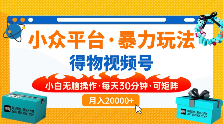 （14194期）小众平台暴力玩法，一键搬运爆款视频，可矩阵小白无脑操作，每天30分钟…-资源鲟