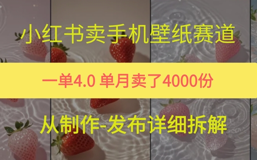 小红薯手机壁纸变现，4块钱一张的图，单月卖了5000份-资源鲟