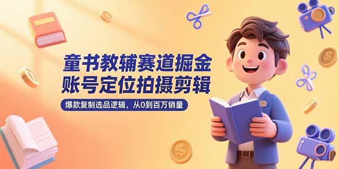 （15326期）童书教辅赛道掘金，账号定位拍摄剪辑，爆款复制选品逻辑，从0到百万销量-资源鲟