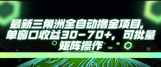 最新AI全自动游戏撸金项目，单窗口收益30-70+，可批量操作【揭秘】-资源鲟