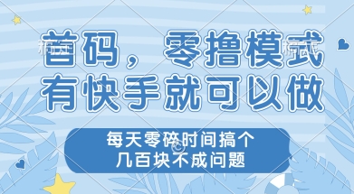 首码零撸项目，有快手就可以做，每天业务时间搞个几张不是问题【揭秘】-资源鲟