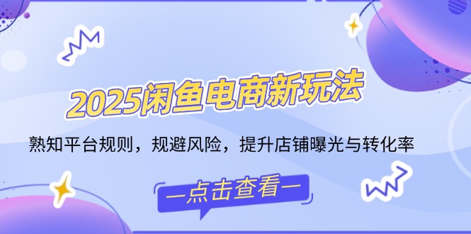 （14232期）2025闲鱼电商新玩法，熟知平台规则，规避风险，提升店铺曝光与转化率-资源鲟