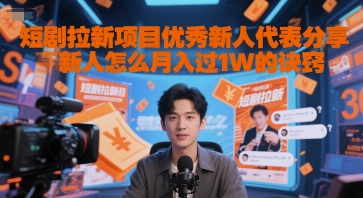 短剧拉新项目优秀新人代表分享新人怎么月入过1W的诀窍-资源鲟