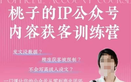 桃子IP公众号内容获客训练营(第3期)，一门让你公众号从0到商业闭环的课程-资源鲟