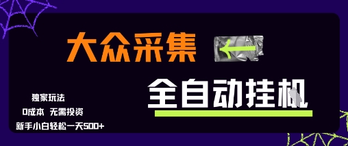 大众采集全自动玩法，新手小白轻松一天5张+，操作简单零成本【揭秘】-资源鲟