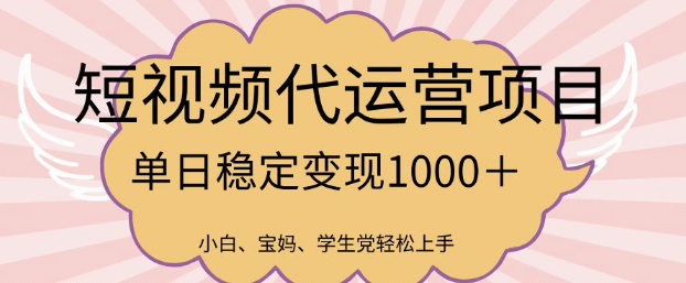 2025最新风口项目，短视频代运营日入多张【揭秘】-资源鲟
